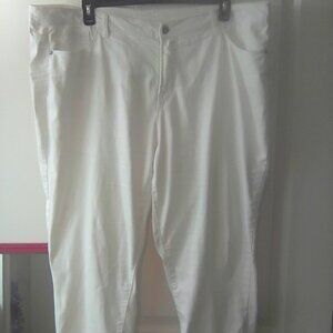 Womens white denim pants jeans size 20 cuffs or no cuffs massini